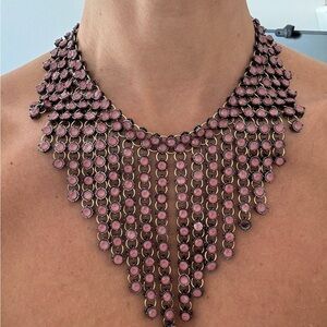 Zara waterfall Pink Statement Necklace